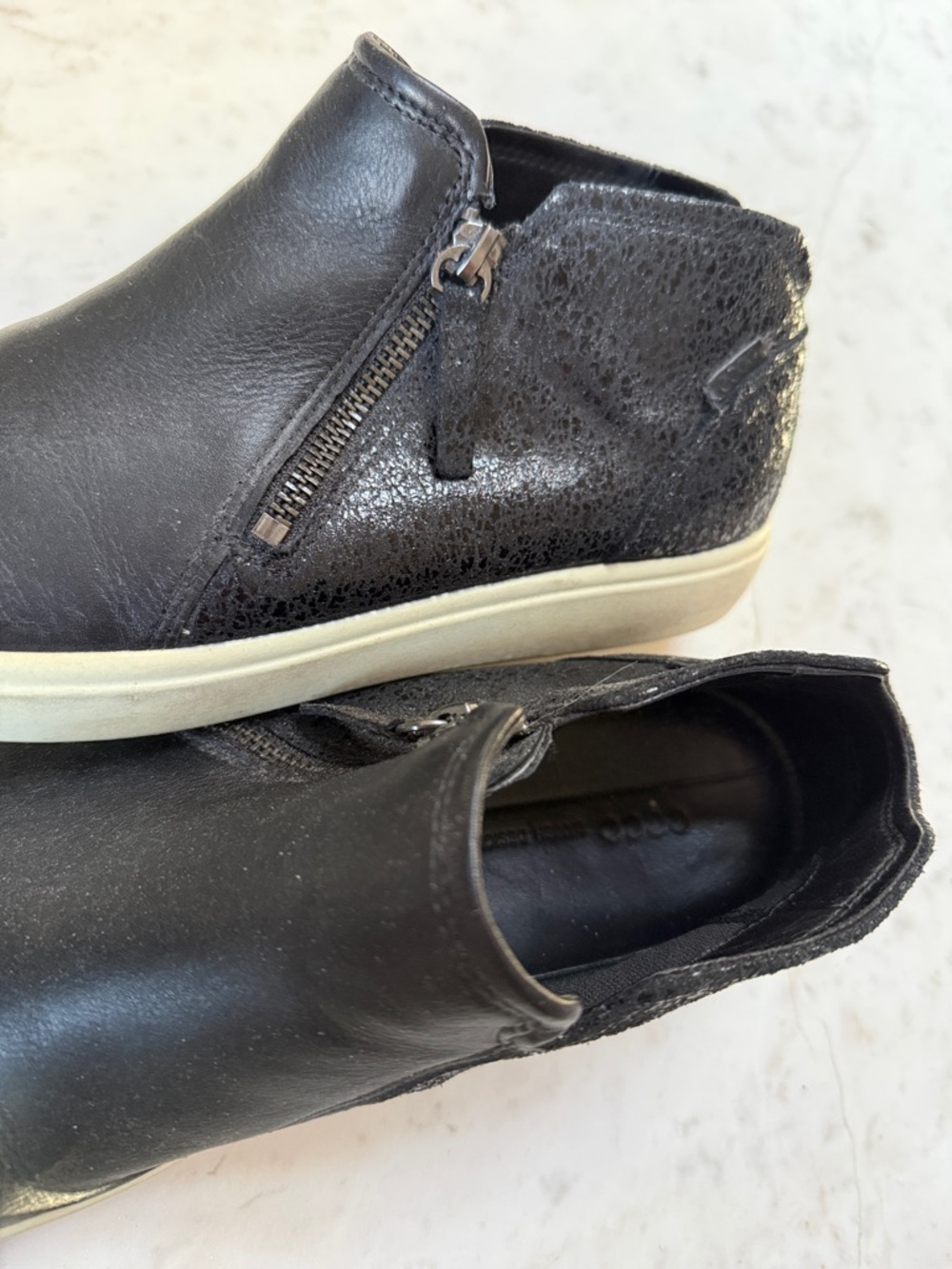 Ecco Black Leather Women's Chukka Boots with Side Zip - Picture 4 of 8